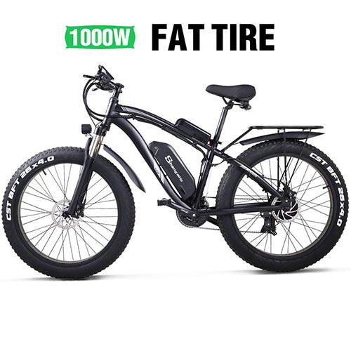 MX02S Bicicleta eléctrica para adulto, 26 pulgadas de grasa neumáticos  1000W bicicletas eléctricas, Ebike con 48V17Ah células extraíbles batería e
